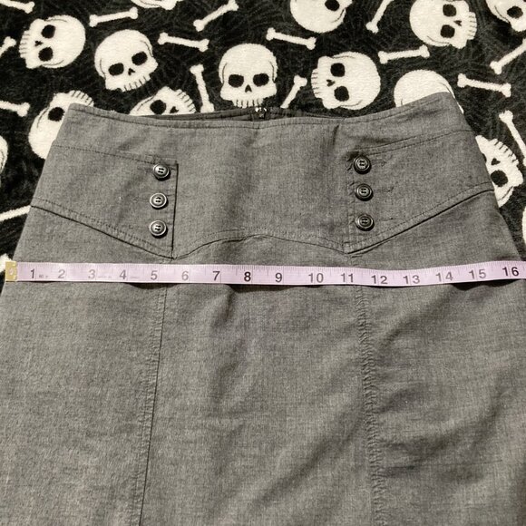 SMART SET Vintage dark grey pinup girl style pencil skirt ~ Y2K goth XS SMALL - Picture 8 of 13